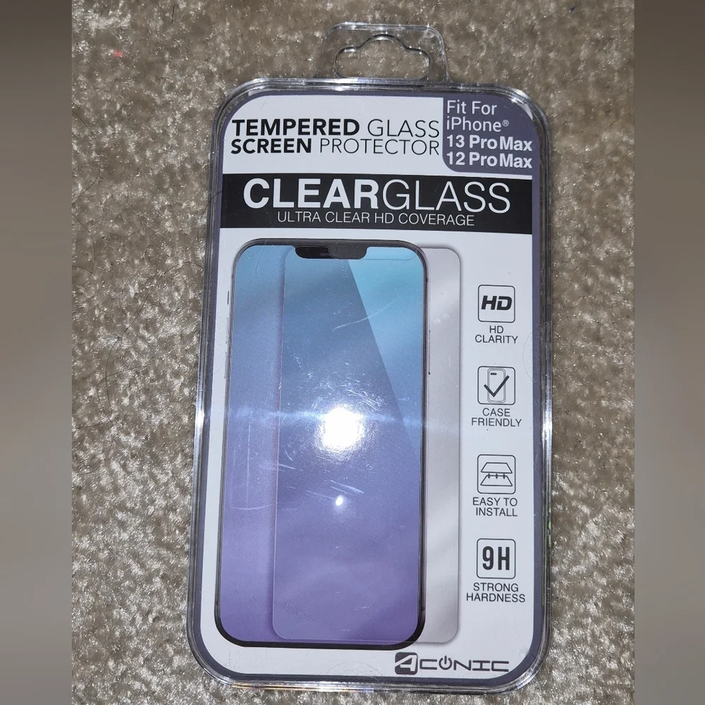 Tempered Glass Screen Protector for iPhone 13 Pro Max 12 Pro Max - Transparent